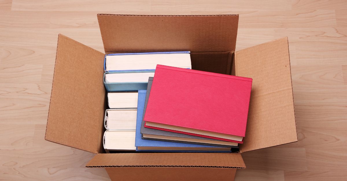 Educational Books in a shipping box