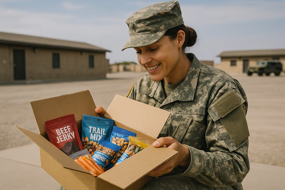 AI Service member with package